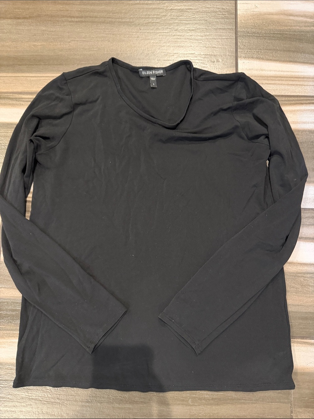 Eileen Fisher Black Long Sleeve Crewneck Tee